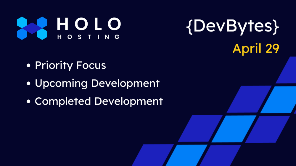 Holo development progress dashboard showing Allograph network expansion