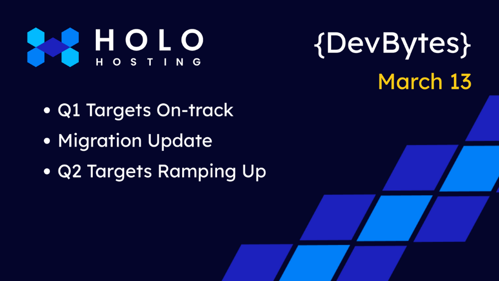 Q1 roadmap progress showing Allograph migration, Cloud Nodes, and Web Bridge milestones